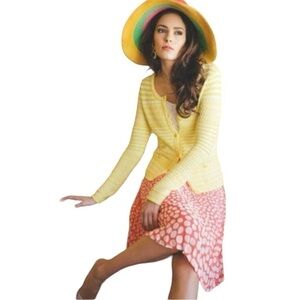 Trina Turk Ashbridge Cardigan Sweater Striped Summer Spring Yellow White Boho